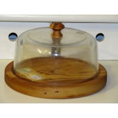 Cheese dish with glass lid - round d.21 cm