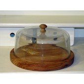 Cheese dish with glass lid - round d.26 cm